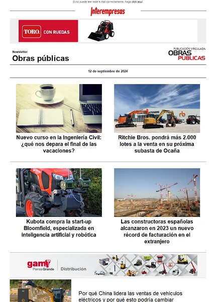 Newsletter Obras públicas