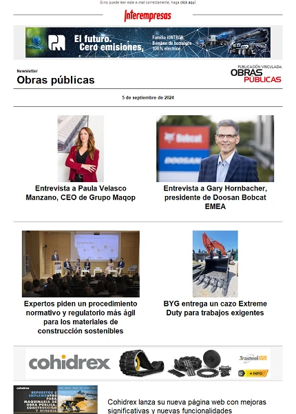 Newsletter Obras públicas