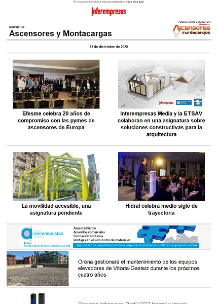 Newsletter Ascensores y Montacargas Newsletter Ascensores y Montacargas