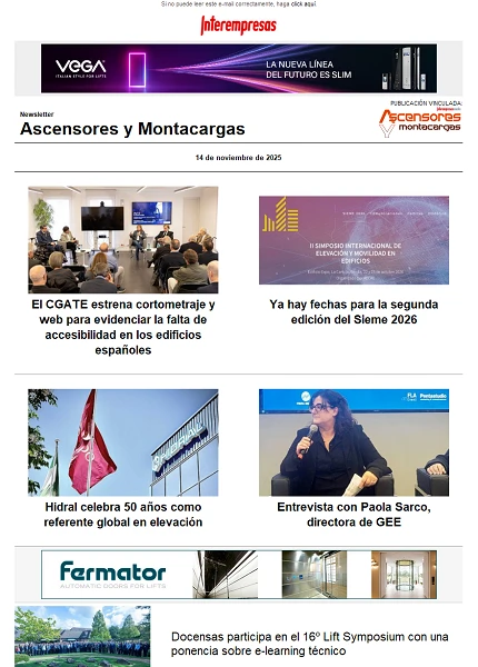 Newsletter Ascensores y Montacargas