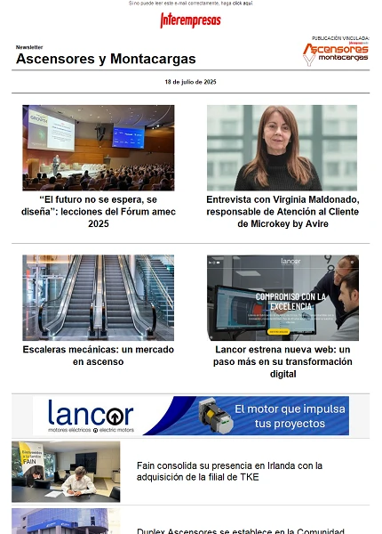 Newsletter Ascensores y Montacargas