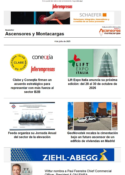Newsletter Ascensores y Montacargas