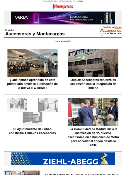Newsletter Ascensores y Montacargas