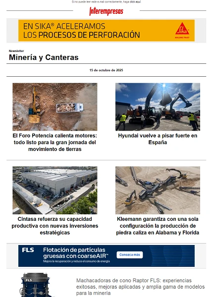 Newsletter Minería y Canteras Newsletter Minería y Canteras