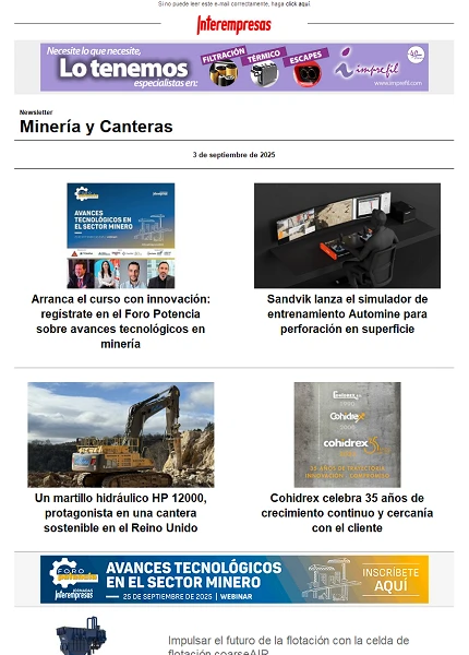 Newsletter Minería y Canteras