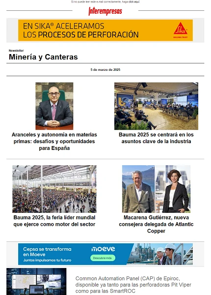 Newsletter Minería y Canteras