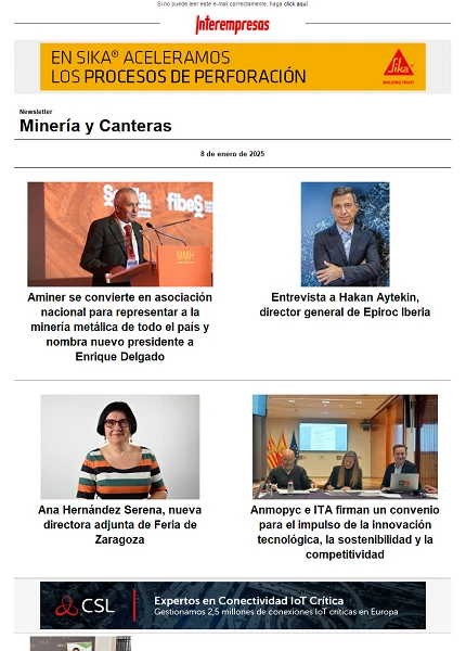 Newsletter Minería y Canteras