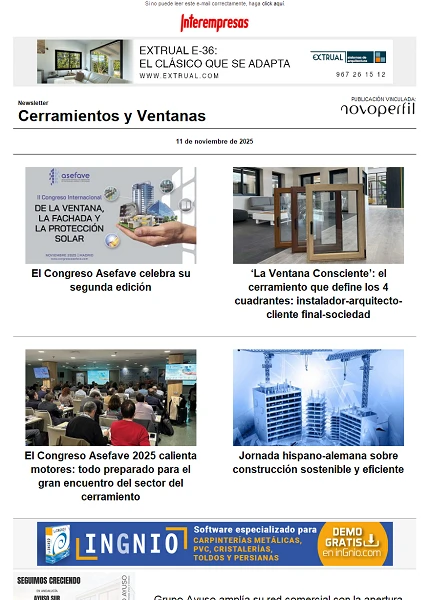 Newsletter Cerramientos y Ventanas Newsletter Cerramientos y Ventanas