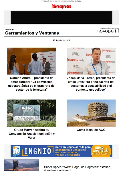 Newsletter Cerramientos y Ventanas