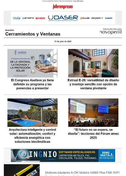 Newsletter Cerramientos y Ventanas