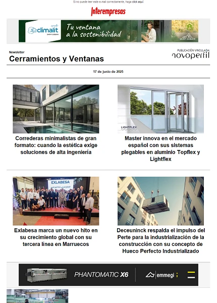 Newsletter Cerramientos y Ventanas