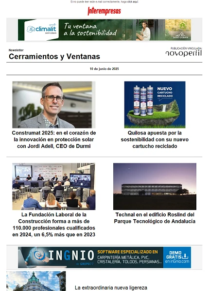 Newsletter Cerramientos y Ventanas