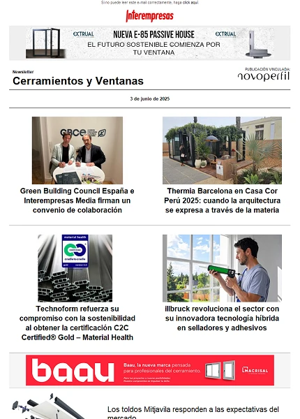 Newsletter Cerramientos y Ventanas