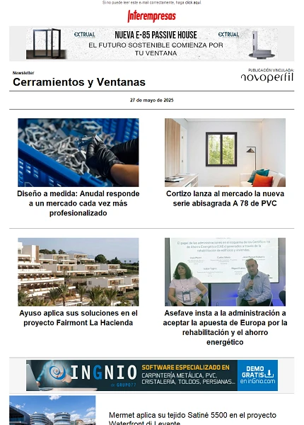 Newsletter Cerramientos y Ventanas