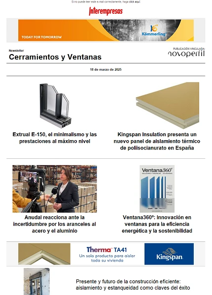 Newsletter Cerramientos y Ventanas