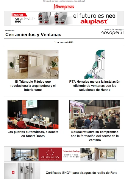 Newsletter Cerramientos y Ventanas