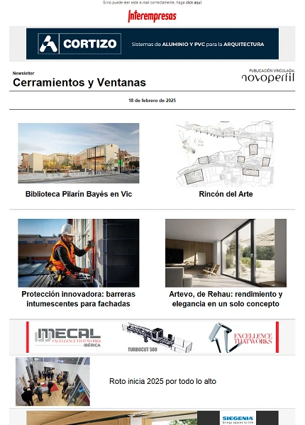 Newsletter Cerramientos y Ventanas