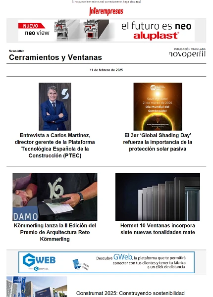 Newsletter Cerramientos y Ventanas