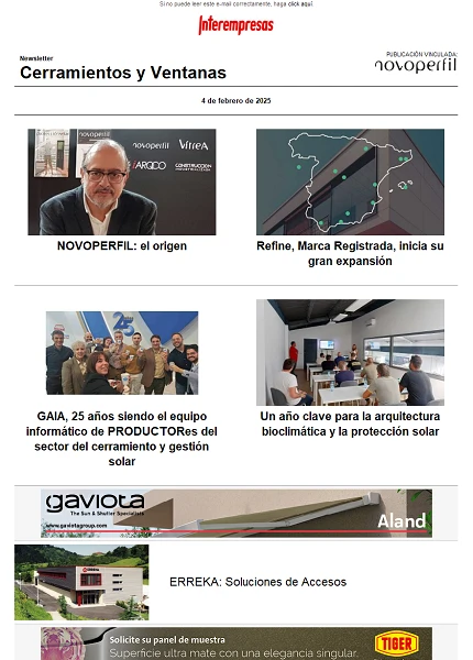 Newsletter Cerramientos y Ventanas