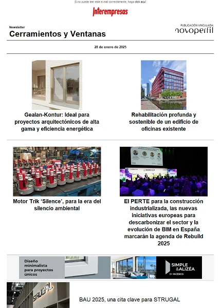 Newsletter Cerramientos y Ventanas