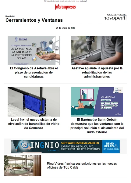 Newsletter Cerramientos y Ventanas