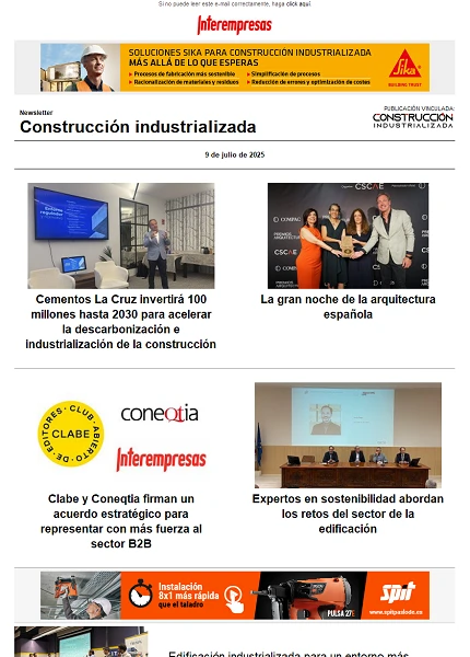 Newsletter Construcción industrializada