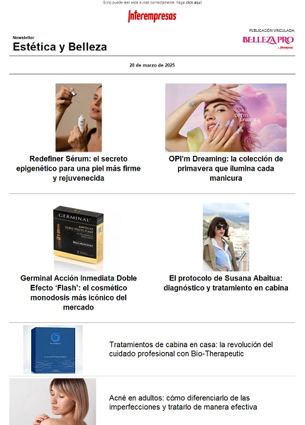 Newsletter Estética y Belleza