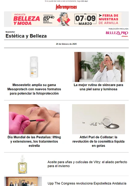 Newsletter Estética y Belleza