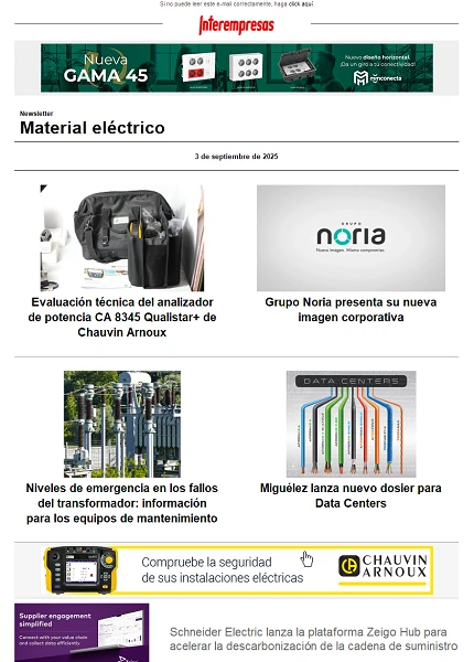 Newsletter Material eléctrico