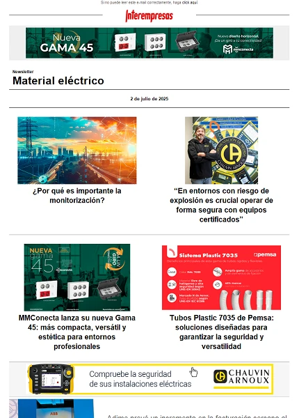 Newsletter Material eléctrico