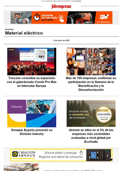 Newsletter Material eléctrico