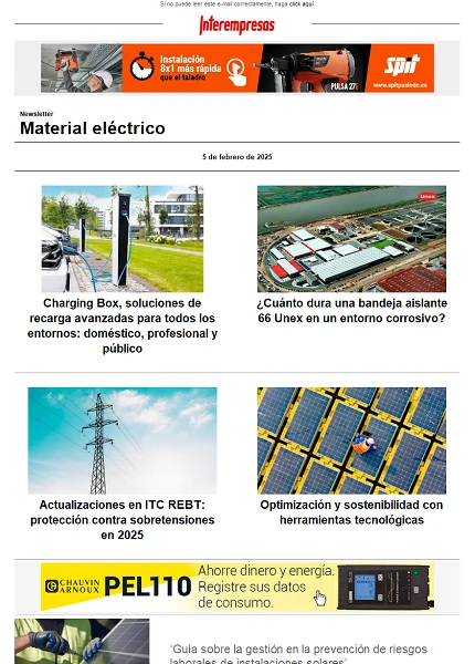 Newsletter Material eléctrico