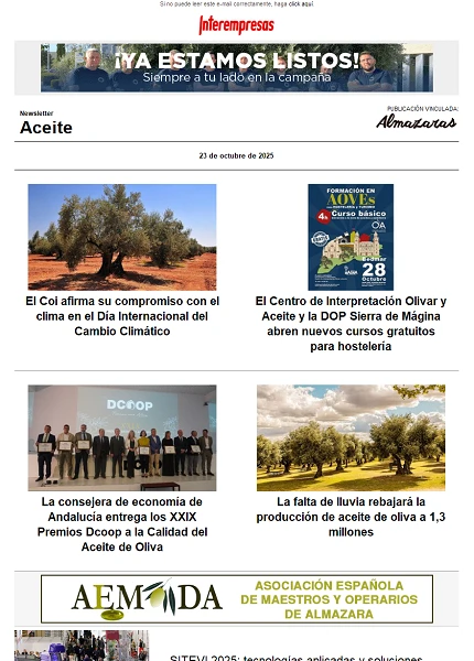 Newsletter Aceite Newsletter Aceite