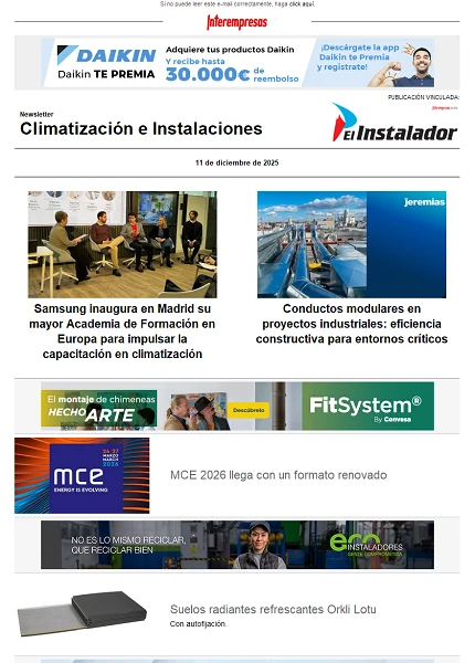 Newsletter Climatización e Instalaciones