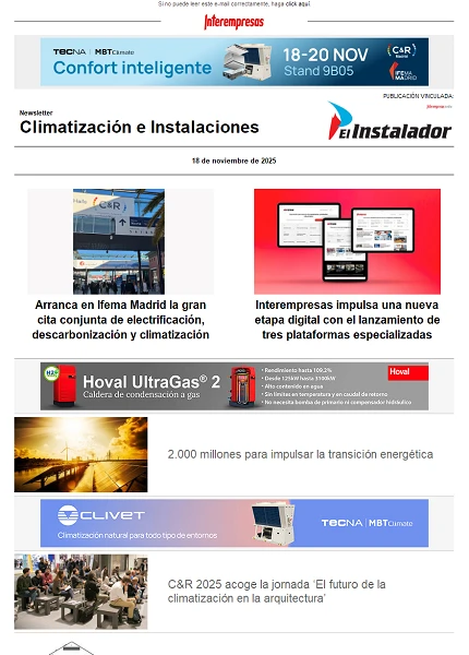 Newsletter Climatización e Instalaciones Newsletter Climatización e Instalaciones