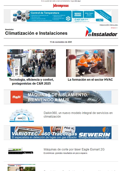 Newsletter Climatización e Instalaciones Newsletter Climatización e Instalaciones