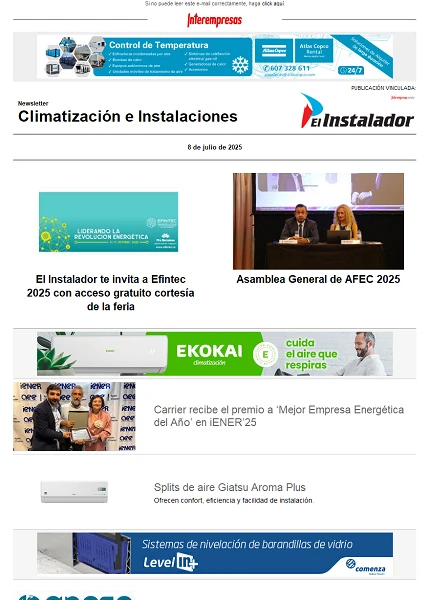 Newsletter Climatización e Instalaciones