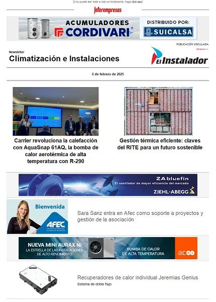 Newsletter Climatización e Instalaciones