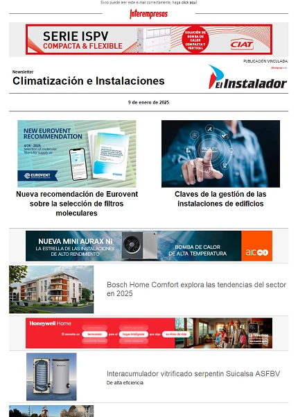 Newsletter Climatización e Instalaciones