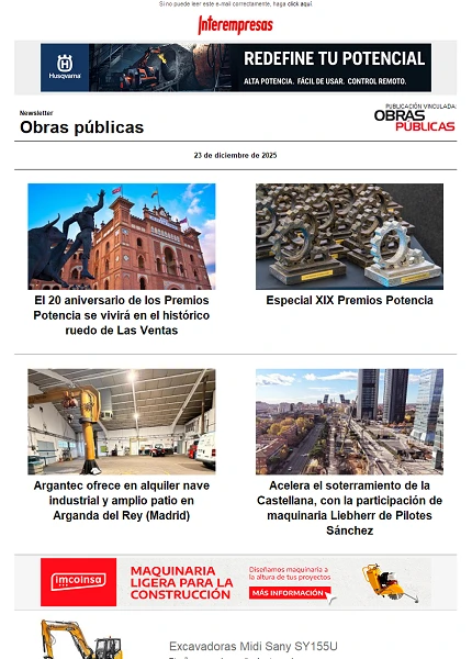 Newsletter Obras públicas