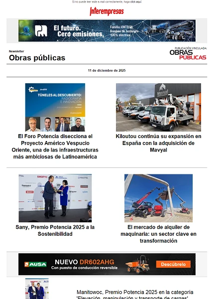 Newsletter Obras públicas