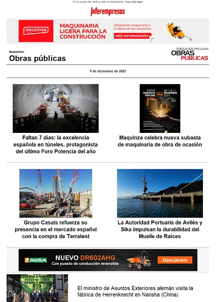Newsletter Obras públicas