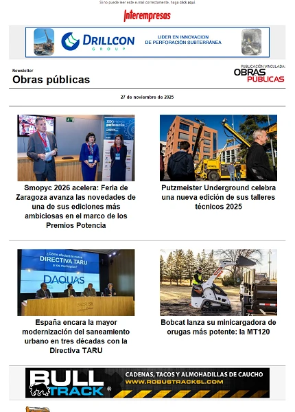 Newsletter Obras públicas Newsletter Obras públicas