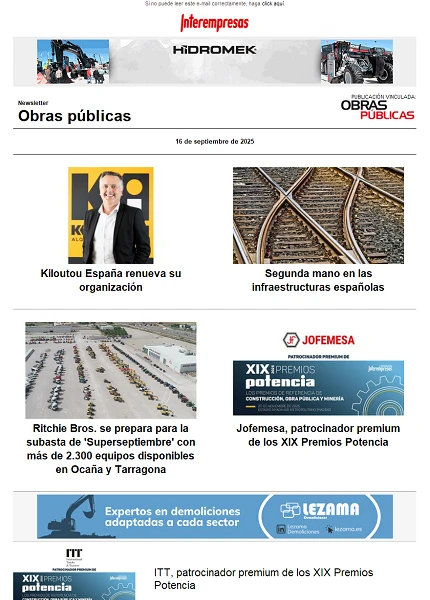 Newsletter Obras públicas