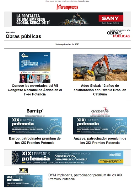 Newsletter Obras públicas
