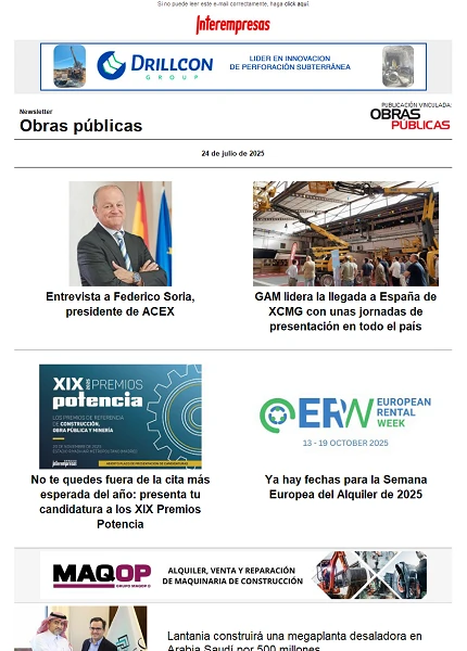 Newsletter Obras públicas