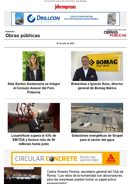 Newsletter Obras públicas