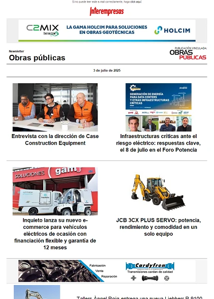 Newsletter Obras públicas