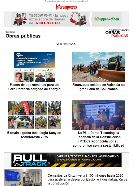 Newsletter Obras públicas