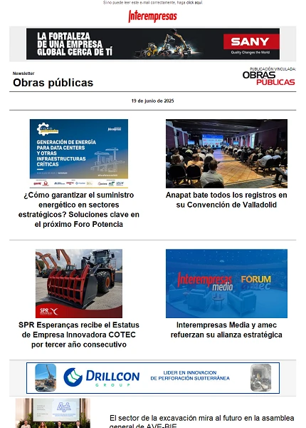 Newsletter Obras públicas